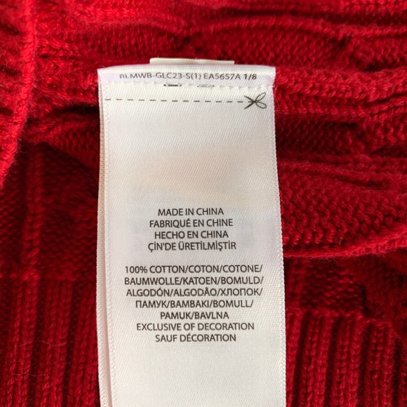Polo Ralph Lauren Red Cable Knit Sweater Vest Size 3T Christmas Holiday Festive - Picture 5 of 7